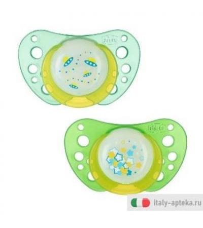 Chicco Succhietto Air Lumi Silicone 6-12 2pz