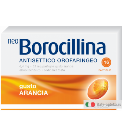 Neoborocillina Antisettico Orofaringeo 16 Pastiglie Arancia