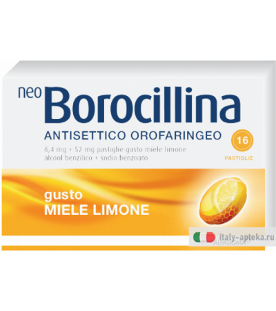 Neoborocillina Antisettico Orofaringeo 16 Pastiglie Limone E Miele