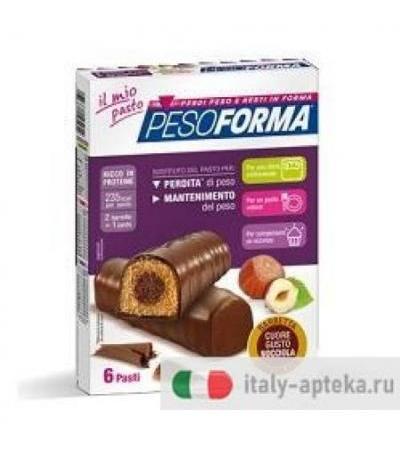 Pesoforma Barrette Cioccolato Gusto Nocciola 12 Pezzi