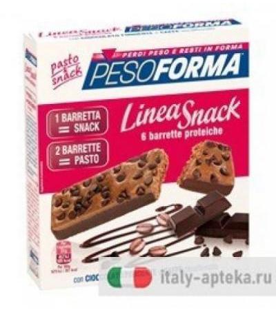 Pesoforma Linea Snack Caffè Decaffeinato E Cioccolato Fondente 6 Barrette