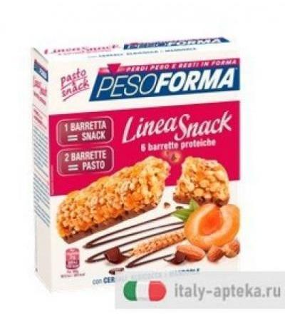 Pesoforma Linea Snack Cereali, Albicocche E Mandorle 6 Barrette