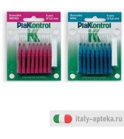 Plakkontrol Scovolini  0,5mm Micro  8 Pezzi + Manico