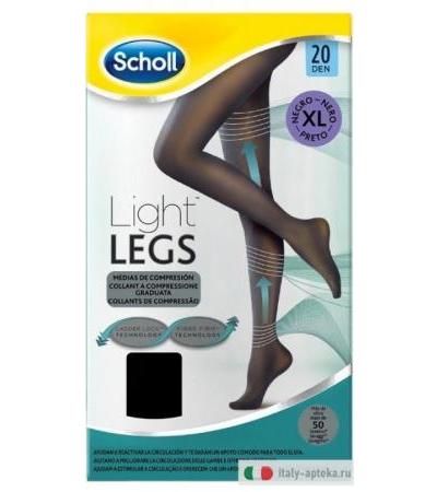 Scholl Light Legs Collant 20 Denari Taglia XL Nero