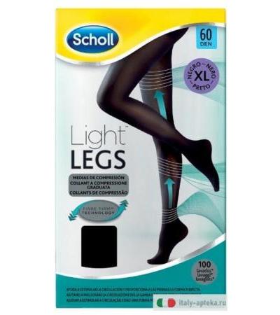 Scholl Light Legs Collant 60 Denari Taglia XL Nero
