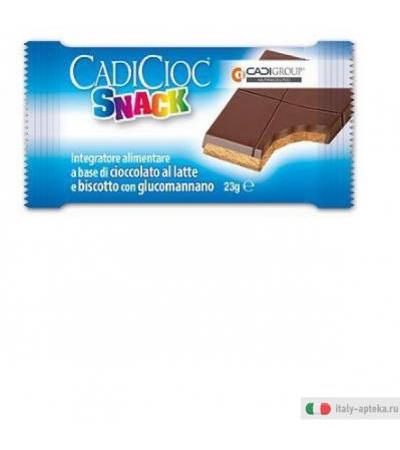 cadicioc snack integratore alimentare a base di cioccolato al latte e biscotto con glucomannano.