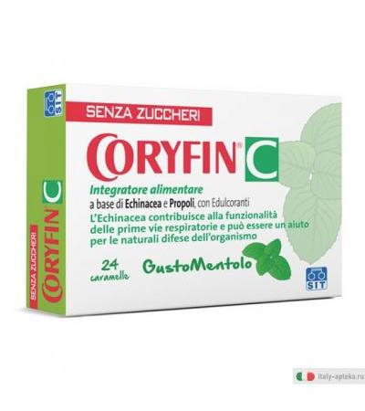 coryfin mentolo complemento alimentare che, grazie alla presenza degli estratti secchi di echinacea e
