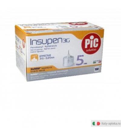 PIC Ago G31 Insupen per Insulina 5 mm 100 pezzi