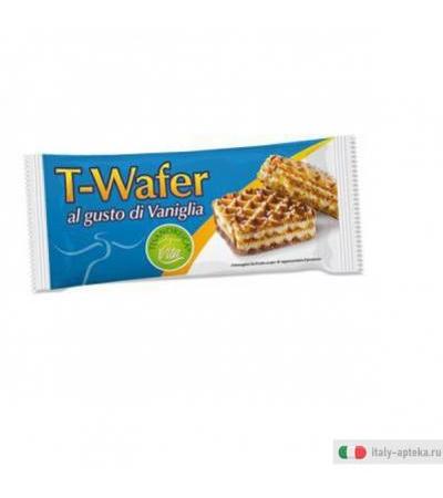 t-wafer al gusto di vaniglia prodotto contenente zuccheri ed