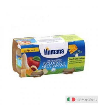Humana Omog Mela/banana Biologica 2x100g