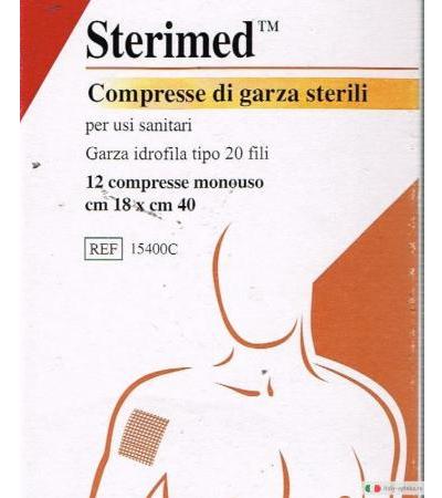 3M Sterimed Compresse di garza sterili in garza idrofila 12 compresse monouso cm 18 x cm 40