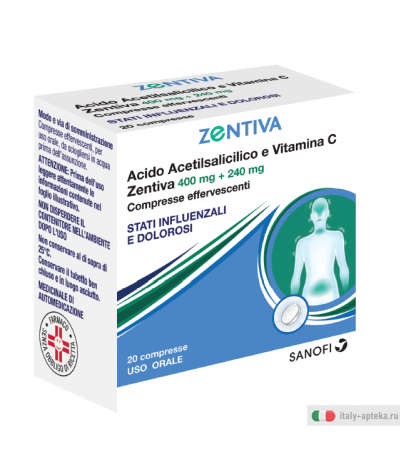 Acido Acetilsalicilico e Vitamina C Zentiva 20 compresse
