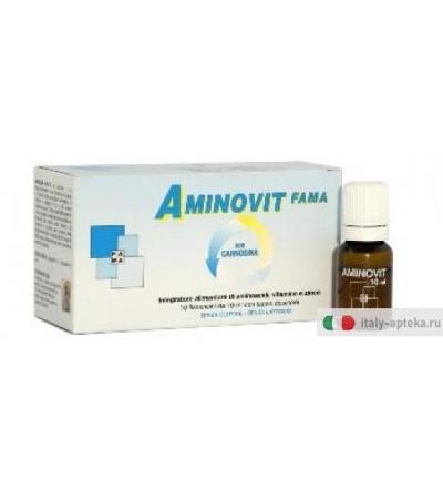 Aminovit Fama Carnosina integratore alimentare per stanchezza e affaticamento 10 flaconcini 10ml