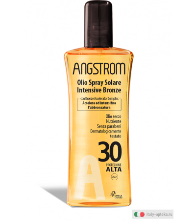 Angstrom Olio Spray Solare Intensive Bronze SPF30 protezione alta 150ml