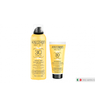 Angstrom Protect Promo 1+1 Gratis SPF30 viso crema solare 50ml + SPF30 corpo spray solare corpo 150ml