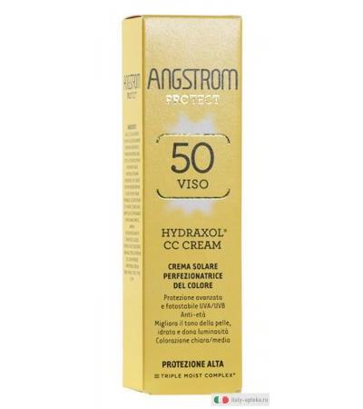 Angstrom Protect SPF50 viso Hydraxol CC Cream crema solare perfezionatrice del colore 40ml