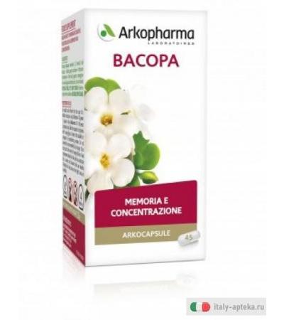 Arkopharma Bacopa integratore alimentare utile per la memoria e la concentrazione 45 capsule