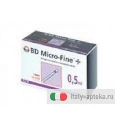BD Micro-Fine + 0,5 ml siringhe da insulina internamente sterili 3 x 10
