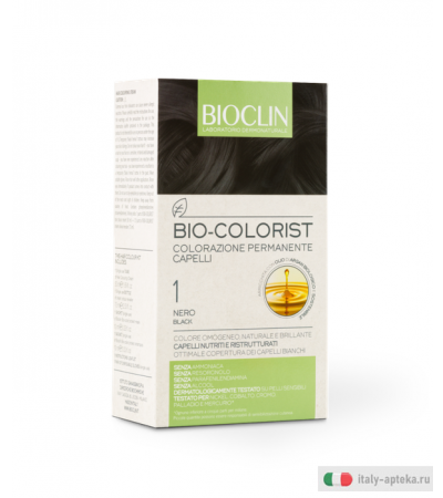 Bioclin Bio-Colorist colorazione permanente dei capelli n.1 Nero