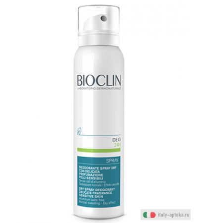 Bioclin Deodorante 24h Spray Dry con delicata profumazione per pelli sensibili 150ml
