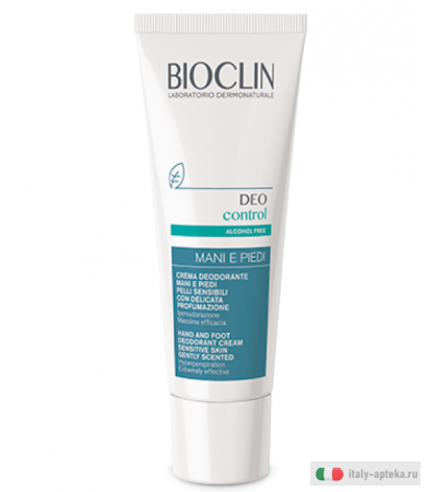 Bioclin Deodorante Control Crema Mani e Piedi pelli sensibili 50ml