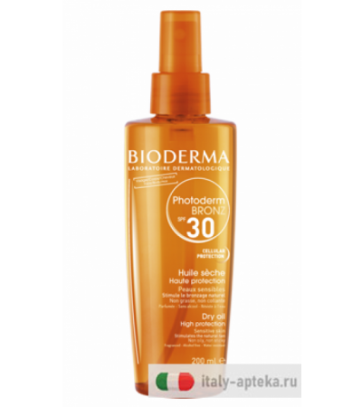 Bioderma Photoderm Bronz SPF30+ olio secco per viso corpo e capelli 200ml