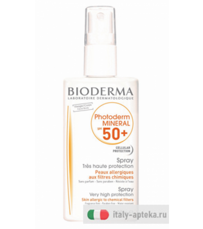 Bioderma Photoderm Mineral SPF50+ protezione solare per pelli allergiche 100ml