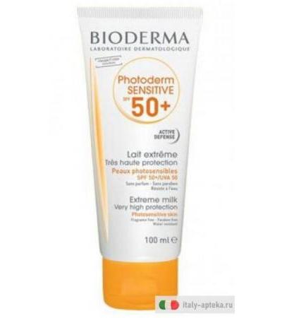 Bioderma Photoderm Sensitive SPF50+ Latte solare pelle fotosensibile 100ml