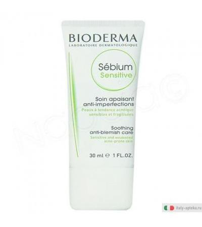 Bioderma Sébium Sensitive trattamento lenitivo pelle tendenza acneica con imperfezioni arrossate 30ml