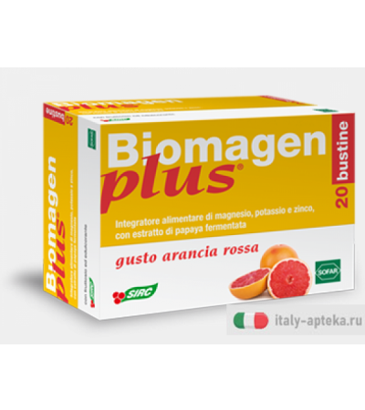 Biomagen Plus integratore al gusto di arancia rossa 20 bustine