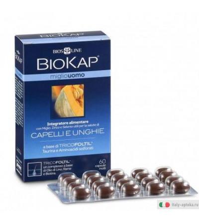 Bios line Biokap Miglio Uomo Tricofoltil capelli e unghie 60 capsule molli