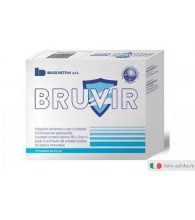 Bruvir integratore alimentare utile per la flora intestinale e per il sistema immunitario 10 bustine