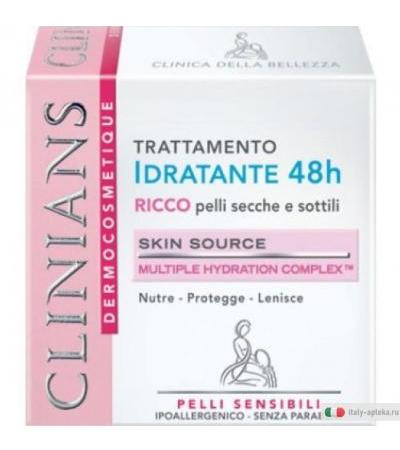 Clinians Crema Idratante 48h Ricco pelli Secche e Sottili 50ml