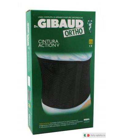 Dr. Gibaud Ortho Cintura Action V lombalgie e sciatalgie TG 01 nera circonferenza da 78 a 89
