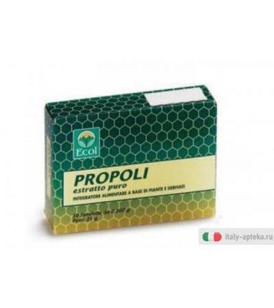 Ecol Propoli estratto puro 50% raffreddore e mal di gola 50 tavolette