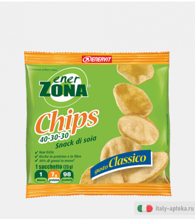 Enerzona Chips 40-30-30 Snack di soia gusto classico 23g