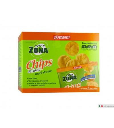 Enerzona Chips gusto Classico 40-30-30 snack di soia confezione da 5 sacchetti