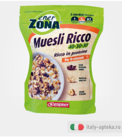 Enerzona Muesli Ricco 40-30-30 proteine in fiocchi di soia 230g