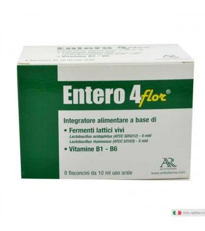 Entero 4 Flor integratore per equilibrare la flora batterica 8 flaconcini