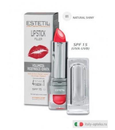 Estetil LipStick Filler 4in1 Colore 01 Natural Shiny