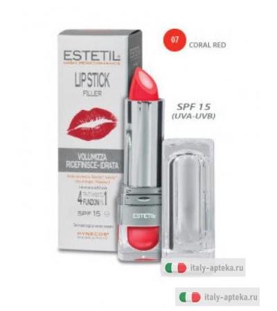 Estetil LipStick Filler 4in1 Colore 07 Coral Red