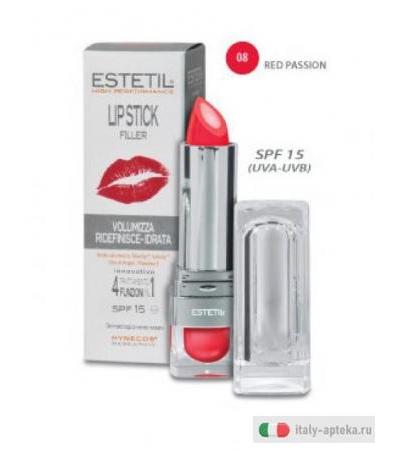 Estetil LipStick Filler 4in1 Colore 08 Red Passion