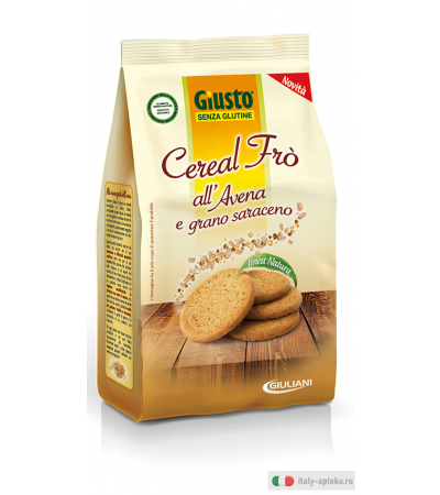 Giusto Cereal Frò all'Avena e Grano Saraceno biscotti senza glutine 250g