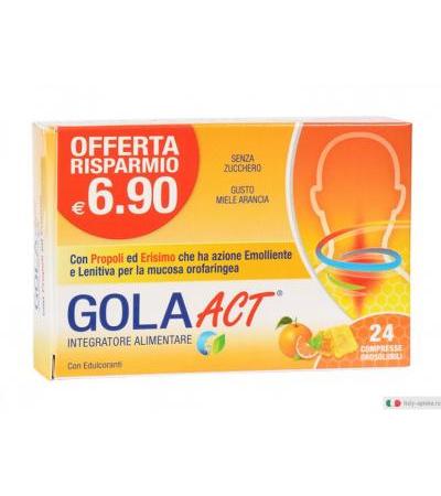 Gola Act benessere delle vie respiratorie gusto Miele e Arancia 24 compresse