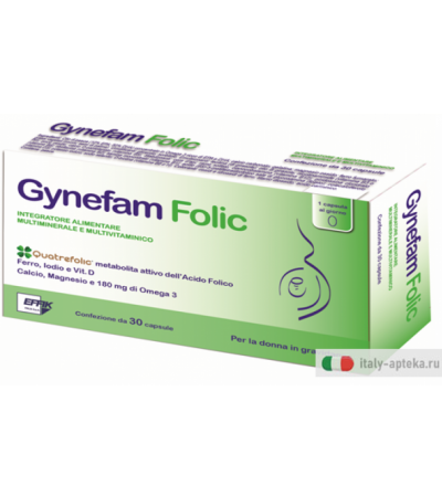 Gynefam Folic multiminerale e multivitaminico per la gravidanza 30 capsule