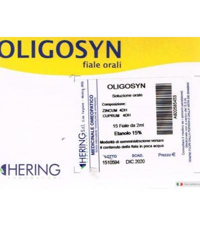 Hering Oligosyn soluzione orale zinco/rame 15 fiale da 2 ml medicinale omeopatico