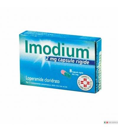 Imodium Loperamide Cloridrato 2mg antidiarroico 8 capsule rigide