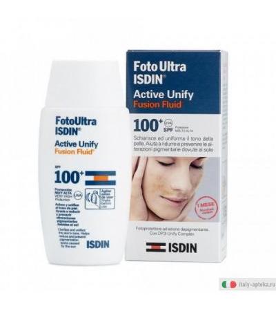 ISDIN FotoUltra Spot Acive Unify Fusion Fluid SPF100+ schiarisce ed uniforma l'incarnato 50ml