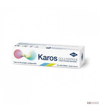 Karos Gola benessere delle vie respiratorie 20 pastiglie gusto Limone
