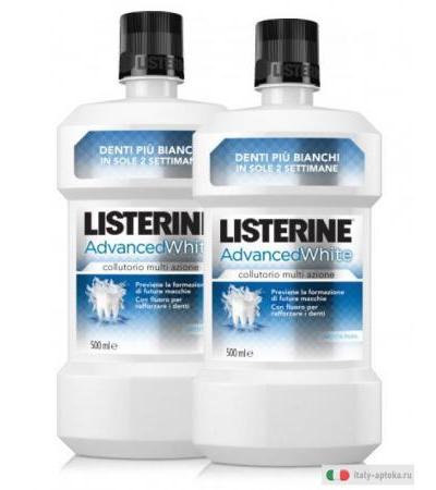 Listerine Advanced White Colluttorio sbiancante 500mlx2